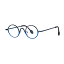 Round eyeglasses with a blue gradient frame on a white background