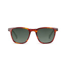Square sunglasses with tortoise frame on a white background. 