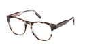 Havana-framed eyeglasses on a white background. 