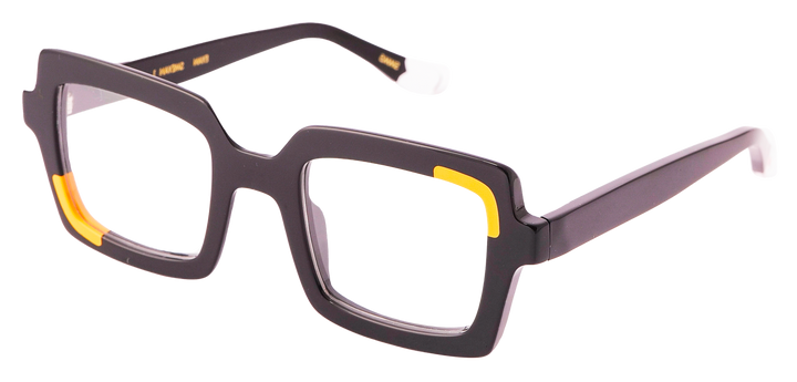 Smorfia Oversized rectangle eyewear - black with yellow details