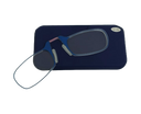 blue ultra-light reading glasses from the home brand Framed! that can stick on the back of your cellphone