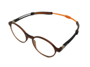Magnetic Adjustable oval brown readers from our home brand Framed! side