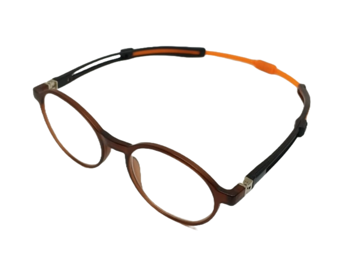 Magnetic Adjustable oval brown readers from our home brand Framed! side