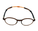 Magnetic Adjustable oval brown readers from our home brand Framed! front