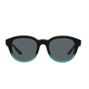 Sunglasses with black and blue gradient frame on a white background