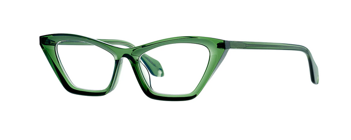 Theo Oversized cat eye eyewear - green color - side photo