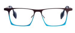 Theo Oversized rectangle eyewear - color brown and blue - front photo