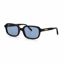 Black sunglasses on a white background. 