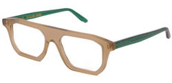 Smorfia - Rectangle, aviator , oversized eyewear - honey and green color