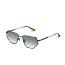 Sunglasses with bronzeframe and gradient lenses on a white background