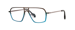 Theo Aviator oversized brown and blue eyewear -side photo
