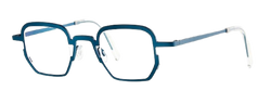Theo Geometruc, rectangular, flat eyewear - petrol color - side photo