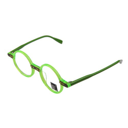 UnFramed! fluorescent round green glasses