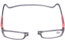 magnetic reading glasses from our home brand Framed! black and red - opened on the nose