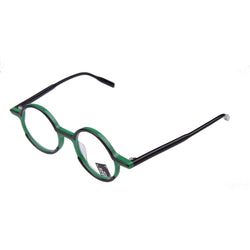 UnFramed! fully round green eyewear with black detail