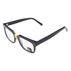 Unframed! bold black frames with a yellow design