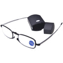 black foldable reading glasses with it s box from our home brand Framed!