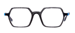 Matttew Geometric acetate eyewear - Black with scale designed frames - front photo