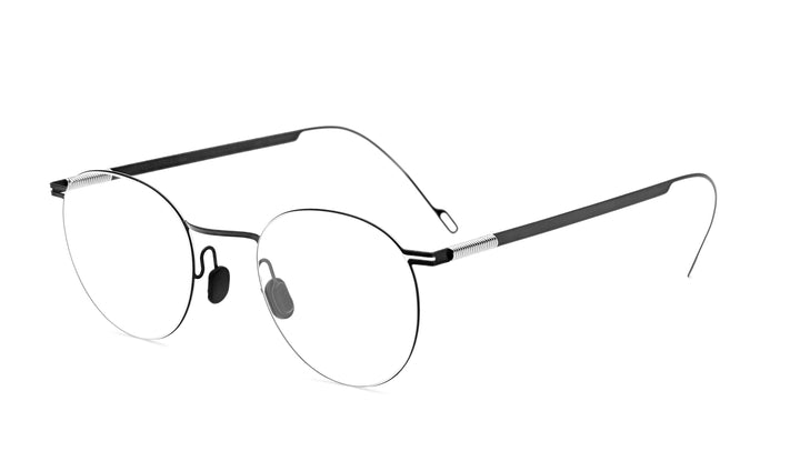round- one peace black frame with springs on temples - side photo