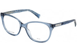 Marc Jacobs, blue transparent cateye eyewear, side photo
