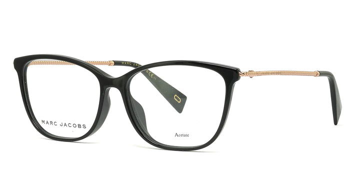 Marc Jacobs, cat eye black frames, side view