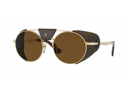 Persol round sunglasses with leather cover on the sides , side photo